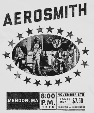 Aerosmith Rock Out on white longsleeve Tshirt